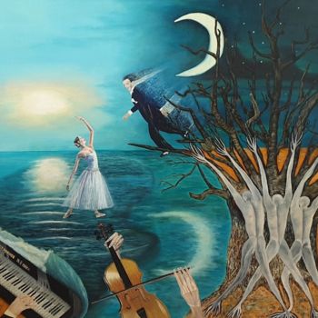 Peinture intitulée "Материализация музы…" par Sergei Troianov, Œuvre d'art originale, Huile