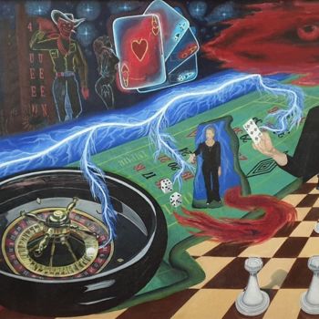 Peinture intitulée "Число дьявола" par Sergei Troianov, Œuvre d'art originale, Huile