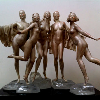 Sculpture titled "《松花江上》" by Shuai Wang, Original Artwork, Bronze