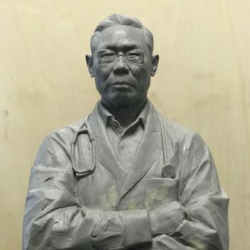 Sculpture titled "《国士如山》" by Shuai Wang, Original Artwork, Clay