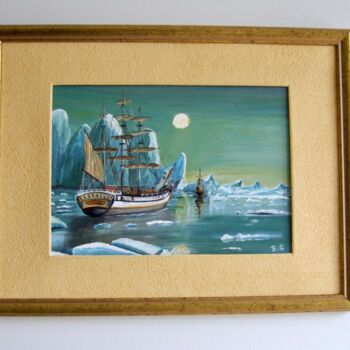 Peinture intitulée "Voyage sur la banqu…" par Bernard Golay, Œuvre d'art originale, Acrylique Monté sur Carton