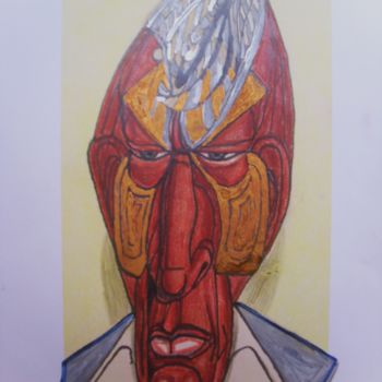 Dibujo titulada "Totem" por Fernando Forgiero, Obra de arte original, Conté