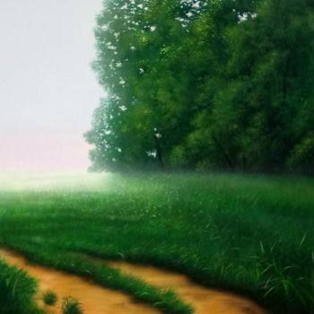 Картина под названием "Зелёный день" - Виктор Ересько (Viktor Yeresko), Подлинное произведение искусства, Акрил