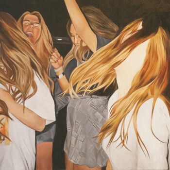 Картина под названием "«Dancing»" - Aleksandra Miller, Подлинное произведение искусства, Масло Установлен на Деревянная рама…