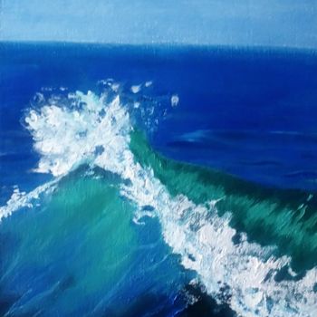 Malerei mit dem Titel "Azure wave" von Tatiana Bukhteeva, Original-Kunstwerk, Öl