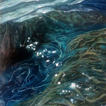 Peinture intitulée "Crystal clear water" par Tatiana Bukhteeva, Œuvre d'art originale, Huile Monté sur Châssis en bois