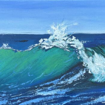 Painting titled "The sea is calling" by Tatiana Bukhteeva, Original Artwork, Oil Mounted on Wood Stretcher frame