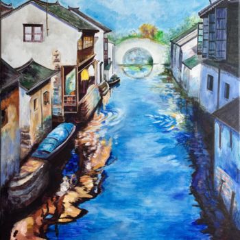 Painting titled "江南（south of Yangtze…" by Yunfeng Yang, Original Artwork, Acrylic