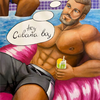 Картина под названием "Cabana Boy #1" - Alina Shimova, Подлинное произведение искусства, Акрил