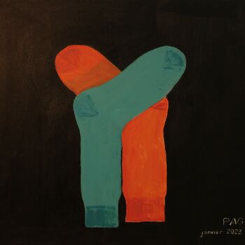 Painting titled "Saga familiale des…" by Paul Aguie, Original Artwork, Acrylic Mounted on Wood Panel