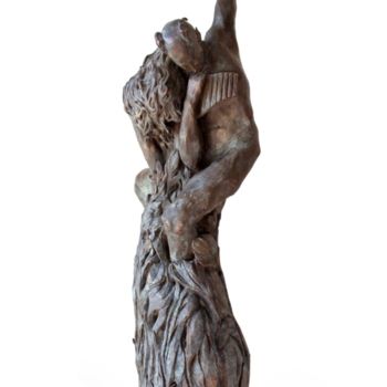 Sculpture intitulée "Faun und Nymphe, Br…" par Anton Hörl, Œuvre d'art originale, Métaux