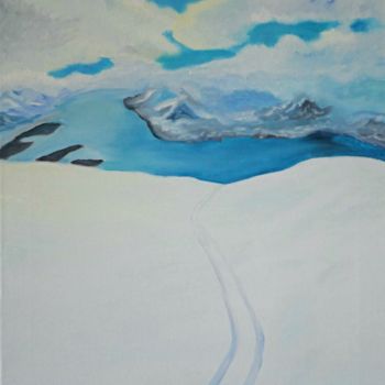Pittura intitolato "“Freedom of snowy m…" da Arina Khlebnikova, Opera d'arte originale, Olio