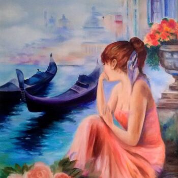 Painting titled "un-matin-a-venise.j…" by Elvira Millet, Original Artwork, Oil