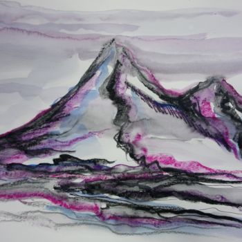 Painting titled "Abstract mountains" by Annabelle B., Original Artwork, Acrylic
