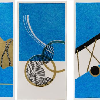 Collages intitolato "collage abstrait, p…" da Kerthiau, Opera d'arte originale, Collages