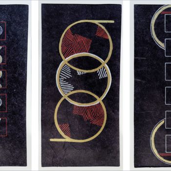 Κολάζ με τίτλο "1re  série Trois co…" από Kerthiau, Αυθεντικά έργα τέχνης, Κολάζ