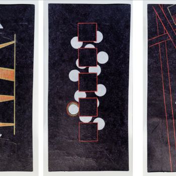 Collages intitolato "Kerthiau-Trois coll…" da Kerthiau, Opera d'arte originale, Collages