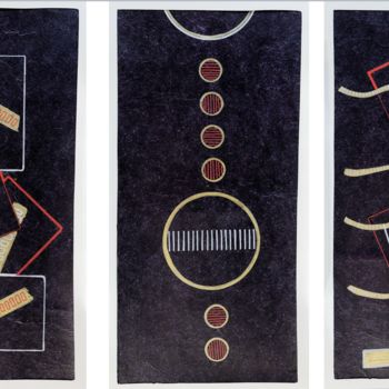 Collages titulada "3 collages noir-4" por Kerthiau, Obra de arte original, Collages