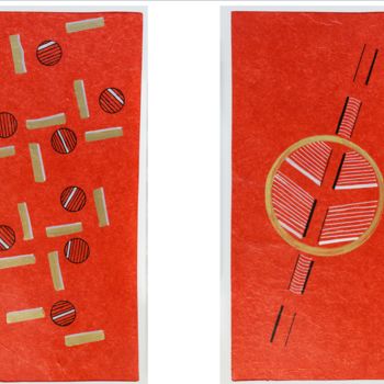 拼贴 标题为“Deux collages abstr…” 由Kerthiau, 原创艺术品, 拼贴