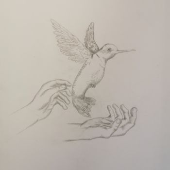 Dibujo titulada "Vogel" por Anastasia Dottai, Obra de arte original, Lápiz