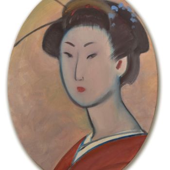 제목이 "Geisha portrait"인 미술작품 Aliia Giliazova로, 원작, 기름