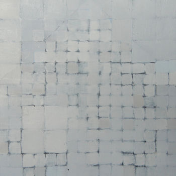 Картина под названием "Squares Mini XV" - Anna Jannack, Подлинное произведение искусства, Масло