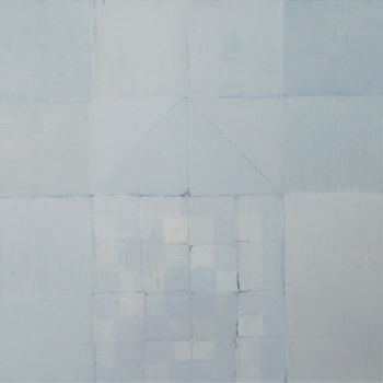 Картина под названием "Squares Mini XVI" - Anna Jannack, Подлинное произведение искусства, Масло