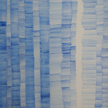 Painting titled "Blue Lines III" by Anna Jannack, Original Artwork, Watercolor