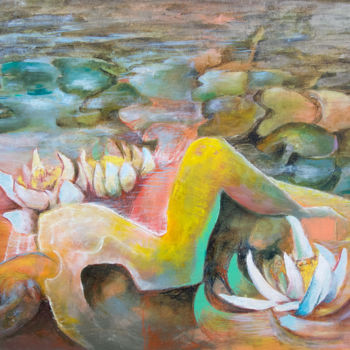 Pintura titulada "Pustelnik, nenufary" por Anna Lupa-Suchy, Obra de arte original, Oleo