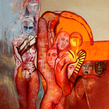 Malarstwo zatytułowany „Muzyka ciał” autorstwa Anna Lupa-Suchy, Oryginalna praca, Olej