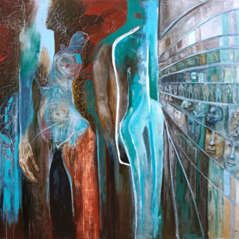 Pintura intitulada "Dzień dobry miasto" por Anna Lupa-Suchy, Obras de arte originais, Óleo