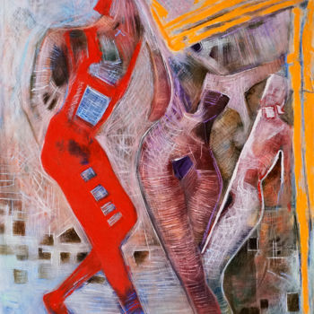 Malarstwo zatytułowany „Czerwień” autorstwa Anna Lupa-Suchy, Oryginalna praca, Olej
