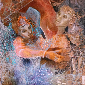 Painting titled "Rusałka" by Anna Lupa-Suchy, Original Artwork, Oil