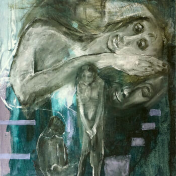 Malerei mit dem Titel "Czas" von Anna Lupa-Suchy, Original-Kunstwerk, Öl