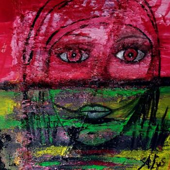 Painting titled "Wargirl" by A Lys, Original Artwork, Acrylic