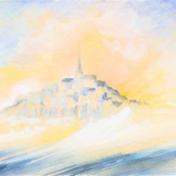 Malerei mit dem Titel "LE MONT SAINT MICHE…" von A.Mt.Vankerk Vankerk "Loulou", Original-Kunstwerk, Acryl