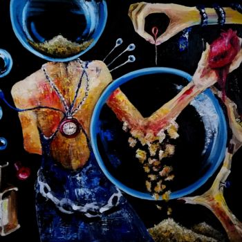 Картина под названием "Figure in time" - Anastasiya Krygina, Подлинное произведение искусства, Масло