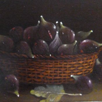 Painting titled "Panier de figues" by Agrippino Pesce, Original Artwork