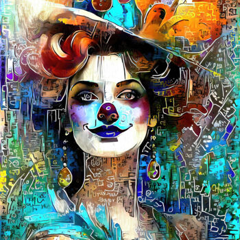 Digital Arts titled "Jeune clown féminin" by A.R.Pixo, Original Artwork, 2D Digital Work