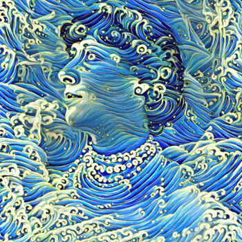 Artes digitais intitulada "Femme marine" por A.R.Pixo, Obras de arte originais, Trabalho Digital 2D