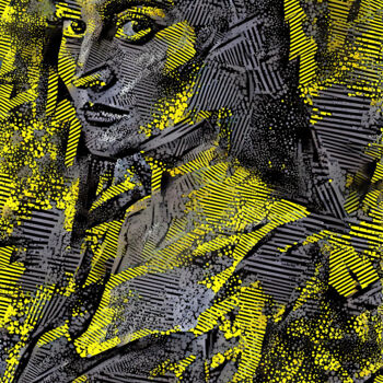 Digitale Kunst mit dem Titel "Portrait noir et ja…" von A.R.Pixo, Original-Kunstwerk, 2D digitale Arbeit