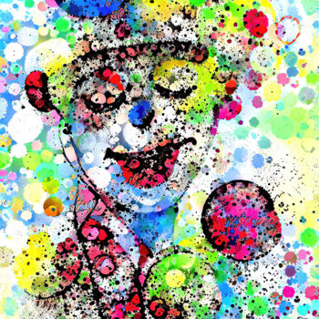 Arts numériques intitulée "Clown taché" par A.R.Pixo, Œuvre d'art originale, Travail numérique 2D