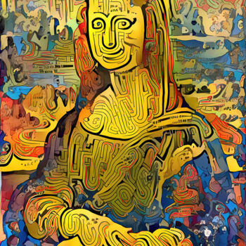 Arts numériques intitulée "Mona Lisa not 9" par A.R.Pixo, Œuvre d'art originale, Travail numérique 2D