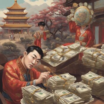 Arts numériques intitulée "有钱人" par A Sds, Œuvre d'art originale, Image générée par l'IA