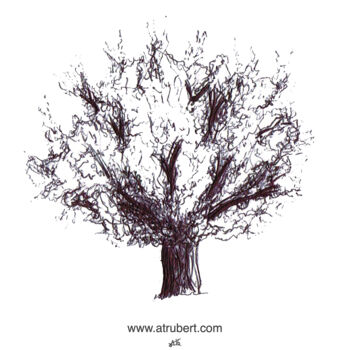 Tekening getiteld "Croquis arbre Artis…" door A.T.6 Alexandre Trubert, Origineel Kunstwerk, Balpen