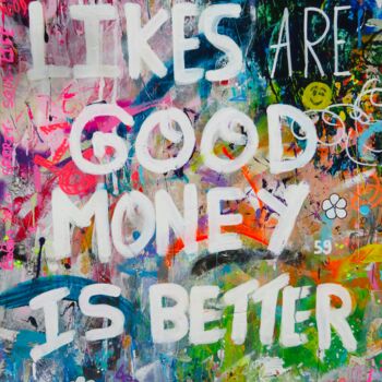 Painting titled "likes are good Mone…" by A.T.6 Alexandre Trubert, Original Artwork, Acrylic