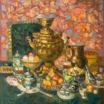 Painting titled "Праздничный" by Anton Iagunov, Original Artwork, Oil