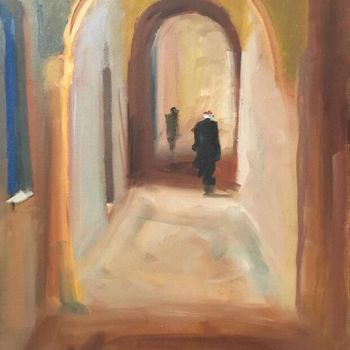Painting titled "Man in Tunis" by Ahmed Wassim Trabelsi, Original Artwork, Acrylic
