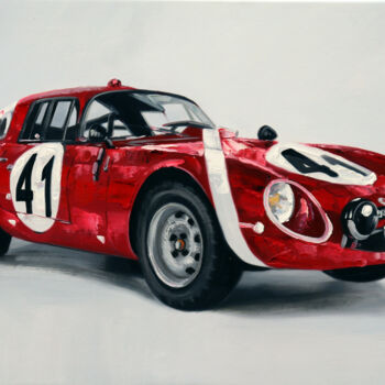 Painting titled "Alfa Romeo Giulia T…" by A. Wadja, Original Artwork, Oil