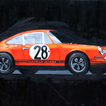 Ζωγραφική με τίτλο "Porsche 911 s 1970…" από A. Wadja, Αυθεντικά έργα τέχνης, Λάδι